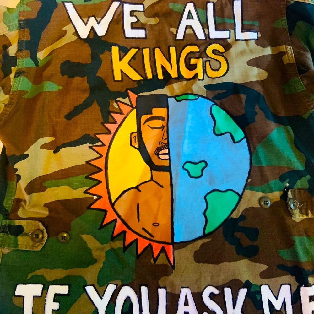 Custom Painted Camouflage/Military Jacket - M